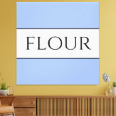 FLOUR Vintag Vibe Fun Hellblau Weiße Streifen Leinwanddruck (Insitu (Wohnzimmer))