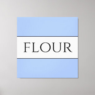 FLOUR Vintage Vibe Lustig Hellblau Weiße Streifen Leinwanddruck