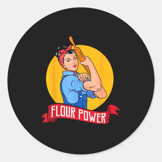 Flour Wer - Funny Baking &amp; Pastry Baker - Baki Runder Aufkleber (Vorderseite)