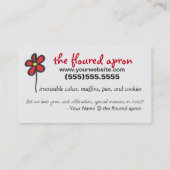 Floured Schürze-Zuhause-Bäcker-Geschäfts-Karten Visitenkarte (Rückseite)