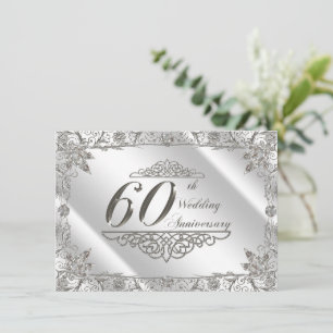 Flourish 60. Diamantene Hochzeit Einladung