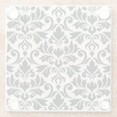 Flourish Damask Lg Pattern Black on Cream Glasuntersetzer (Rückseite)
