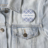 Flourish Damask Muster - blau Button (Beispiel)