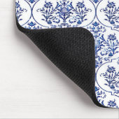 Flourish Damask Muster - blau Mousepad (Ecke)