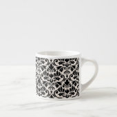 Flourish Damask Pattern Black on Cream Espressotasse (Rechts)