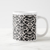 Flourish Damask Pattern Black on Cream Jumbo-Tasse (Rechts)