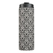 Flourish Damask Rpt Pattern Black on Cream Thermosbecher (Vorderseite)