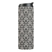 Flourish Damask Rpt Pattern Black on Cream Thermosbecher (Nach links gedreht)