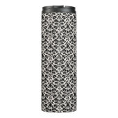 Flourish Damask Rpt Pattern Black on Cream Thermosbecher (Rückseite)