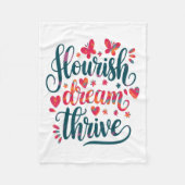 Flourish Dream Thrive Motivational Fleecedecke (Vorderseite)