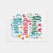 Flourish Dream Thrive Motivational  Fleecedecke (Vorderseite (Horizontal))