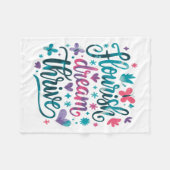 Flourish Dream Thrive Motivational  Fleecedecke (Vorderseite (Horizontal))