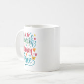Flourish Dream Thrive Motivational  Kaffeetasse (Vorderseite Links)