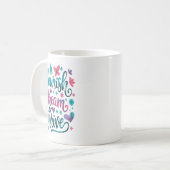Flourish Dream Thrive Motivational Kaffeetasse (Vorderseite Links)