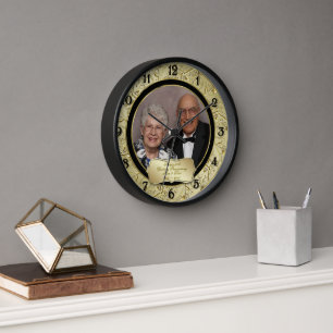 Flourish Gold Black 50. Hochzeitsjubiläum Foto Uhr