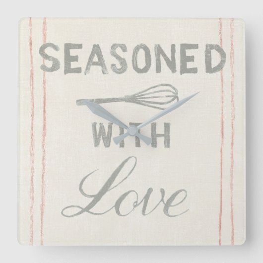 Floursack Kitchen VII Quadratische Wanduhr (Vorderseite)