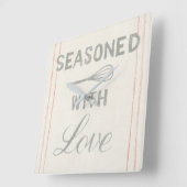 Floursack Kitchen VII Quadratische Wanduhr (Winkel)