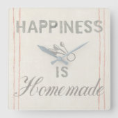 Floursack Küche VIII Quadratische Wanduhr (Vorderseite)