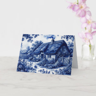 Flow Blue Stil englisches Landhaus Rosen Karte