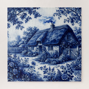 Flow Blue Stil englisches Landhaus Rosen Puzzle