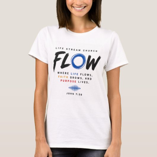 FLOW Damen-T-Shirt T-Shirt (Vorderseite)