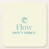 Flow Don’t Force Minimal Motivational Coaster Rechteckiger Pappuntersetzer (Vorderseite)