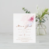 Flow Gold Foil Moderne Girl Baby Dusche Einladung (Stehend vorne)