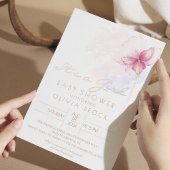 Flow Gold Foil Moderne Girl Baby Dusche Einladung