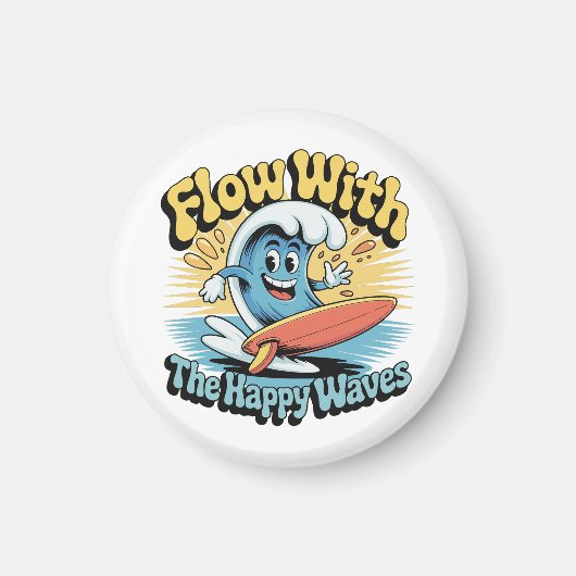 Flow mit den glücklichen Wellen Kühlschrank Magnet (Vorne)