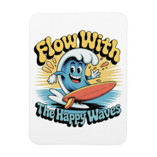 Flow mit den glücklichen Wellen Kühlschrank Magnet