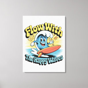 Flow Mit Den Glücklichen Wellen Wandkunst Leinwanddruck