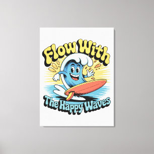 Flow Mit Den Glücklichen Wellen Wandkunst Leinwanddruck