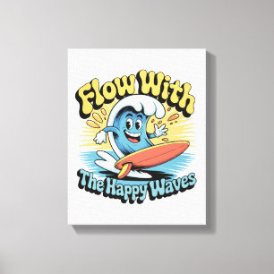 Flow Mit Den Glücklichen Wellen Wandkunst Leinwanddruck