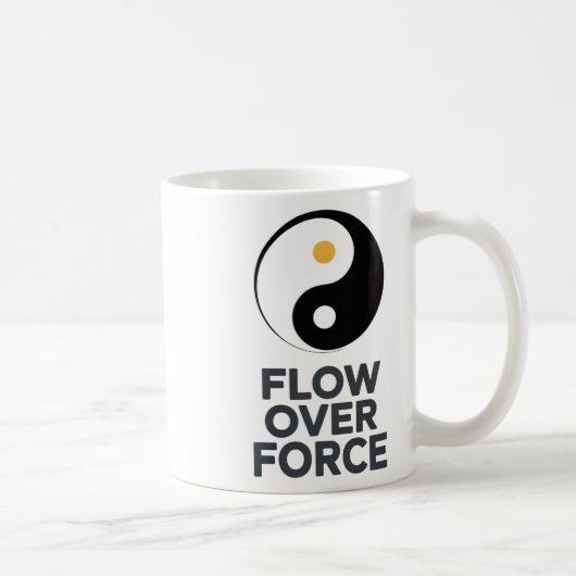 Flow Over Force Yin Yang Yoga Lance Bekleidung _2 Kaffeetasse (Rechts)