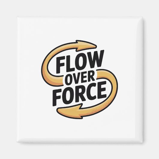 Flow Over Force Yin Yang Yoga Lance Bekleidung Magnet (Vorne)