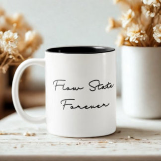 Flow Staat Forever Quote Zweifarbige Tasse