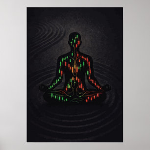 Flow State Trading Zen Meditation, Forex Krypto Poster