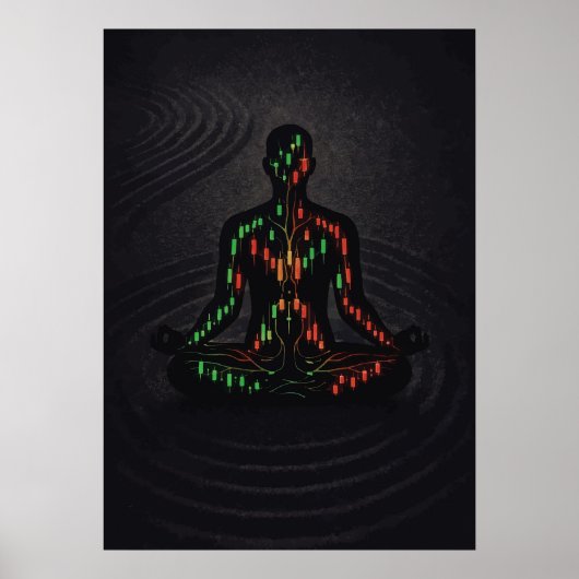 Flow State Trading Zen Meditation, Forex Krypto Poster (Vorne)