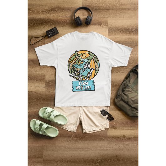 Flow with Life Skeletts Tropical Summer Vibes T-Shirt