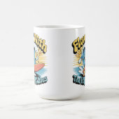 Flow With The Happy Waves Retro Surf Mug Kaffeetasse (Mittel)