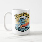 Flow With The Happy Waves Retro Surf Mug Kaffeetasse (Links)