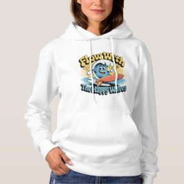 Flow With The Happy Waves Retro Surf Vibes Women's Hoodie