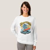 Flow With The Happy Waves Retro Surf Vibes Women's T-Shirt (Vorne ganz)