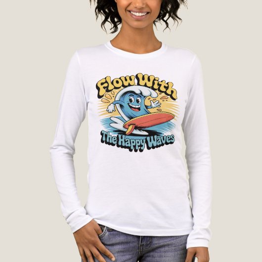Flow With The Happy Waves Retro Surf Vibes Women's Tri-Blend Shirt (Vorderseite)