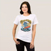 Flow With The Happy Waves Retro Surf Vibes Women's Tri-Blend Shirt (Vorderseite voll)