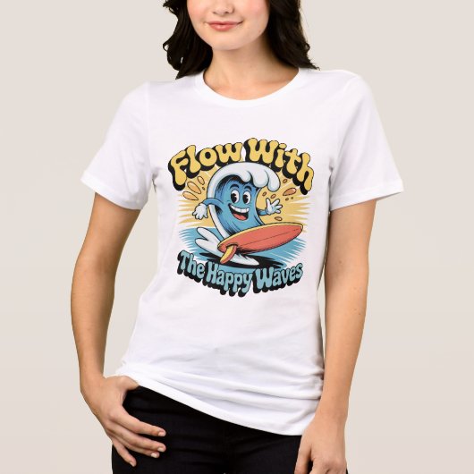 Flow With The Happy Waves Retro Surf Vibes Women's Tri-Blend Shirt (Vorderseite)