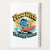 Flow With The Happy Waves Surf Journal Notizblock (Rückseite)