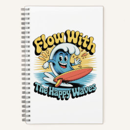 Flow With The Happy Waves Surf Journal Notizblock