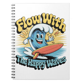 Flow With The Happy Waves Surf Journal Notizblock