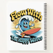 Flow With The Happy Waves Surf Journal Notizblock (Rückseite)